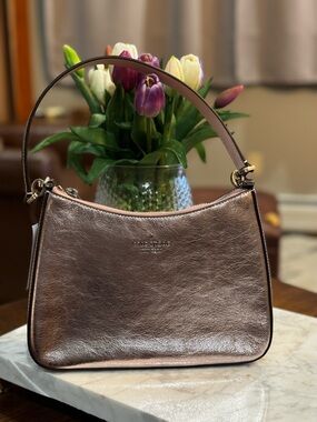kate spade Margot Crinkle Metallic Convertible Shoulder Bag Lilac Moon